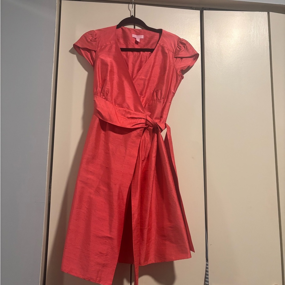 Lilly Pulitzer Orange Pink Wrap Dress | Size 0